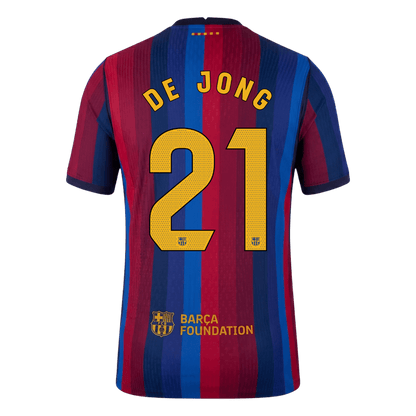 Barcelona Home Soccer Jersey 2026/27 – DE JONG #21 (Player Version)