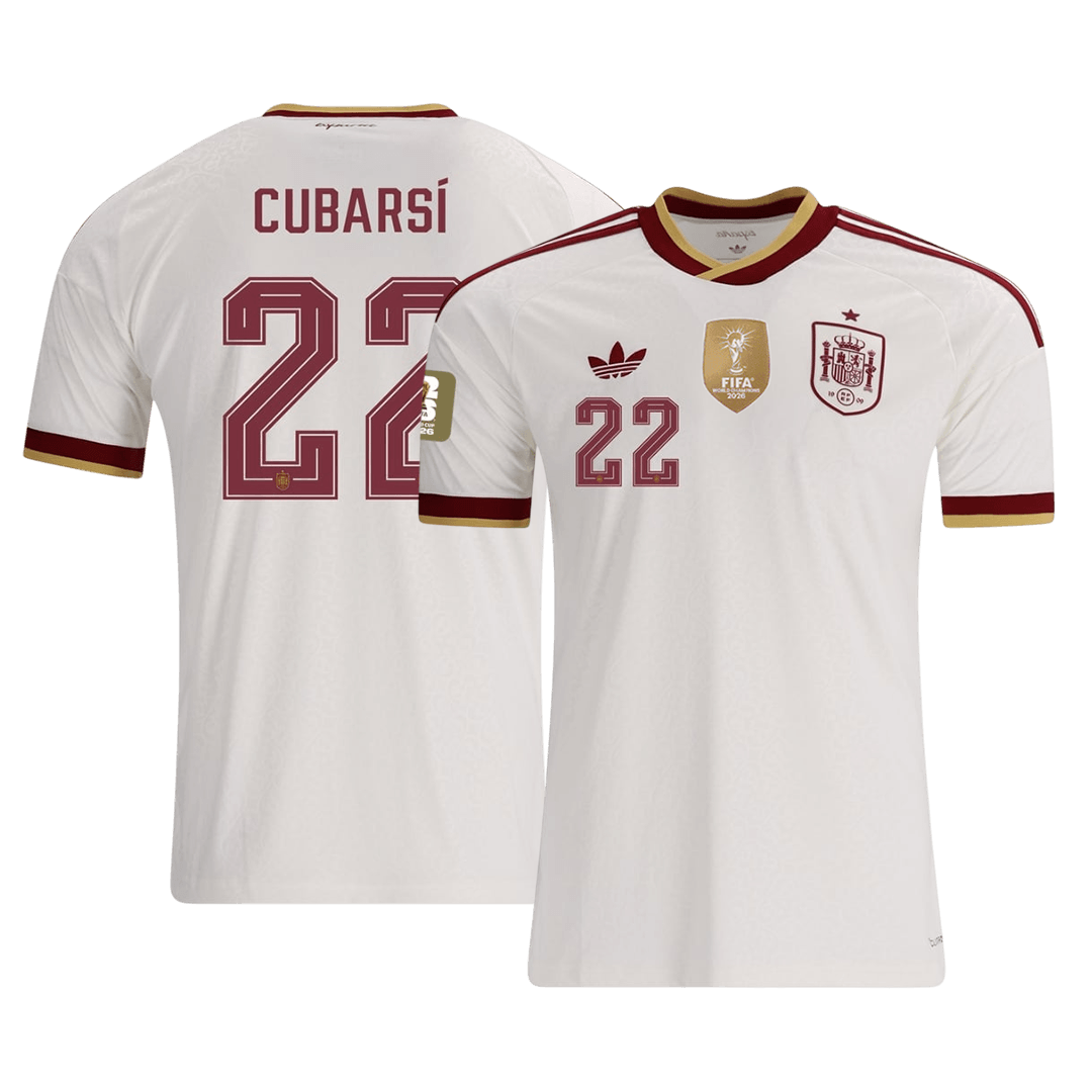[Champion Edition] Spain Away Soccer Jersey World Cup 2026 – CUBARSÍ #22 (Player Version)