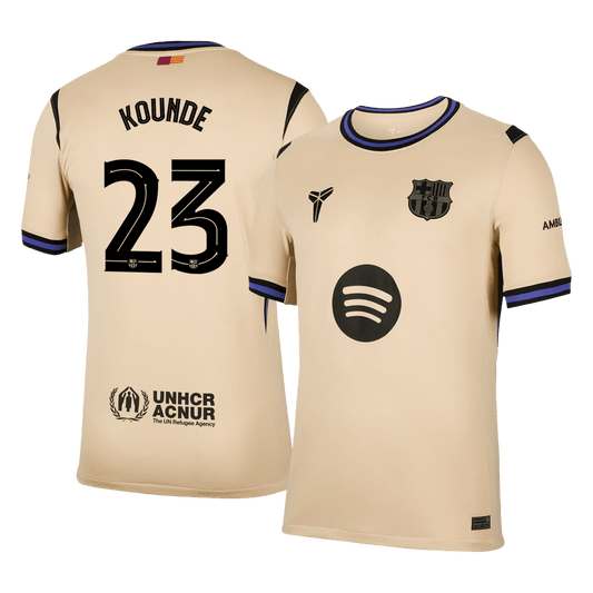 KOUNDE #23 Barcelona Mens Away Soccer Jersey UCL 2025/26 Yellow