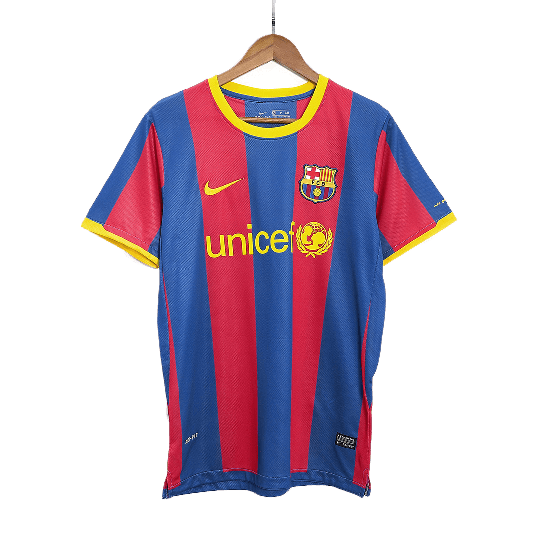 Retro A.INIESTA #8 Barcelona Mens Home Soccer Jersey 2010/11 Red&Blue