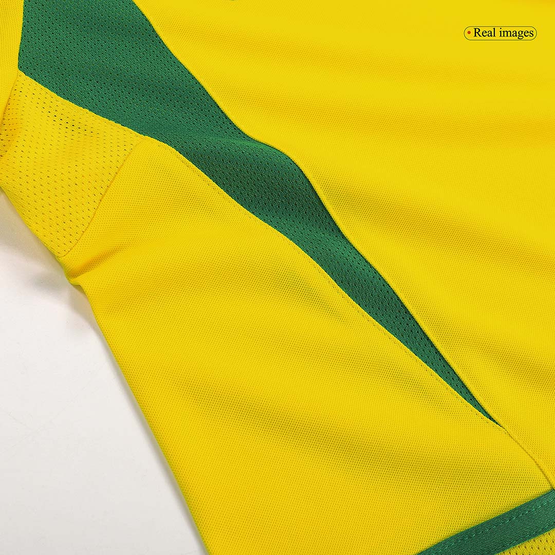 Retro RONALDINHO #11 Brazil Mens Home Soccer Jersey 2002/03 Yellow
