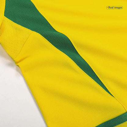 Retro RONALDINHO #11 Brazil Mens Home Soccer Jersey 2002/03 Yellow